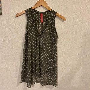 Eight Sixty Sheer White Polka Dot Short Sleeve Blouse